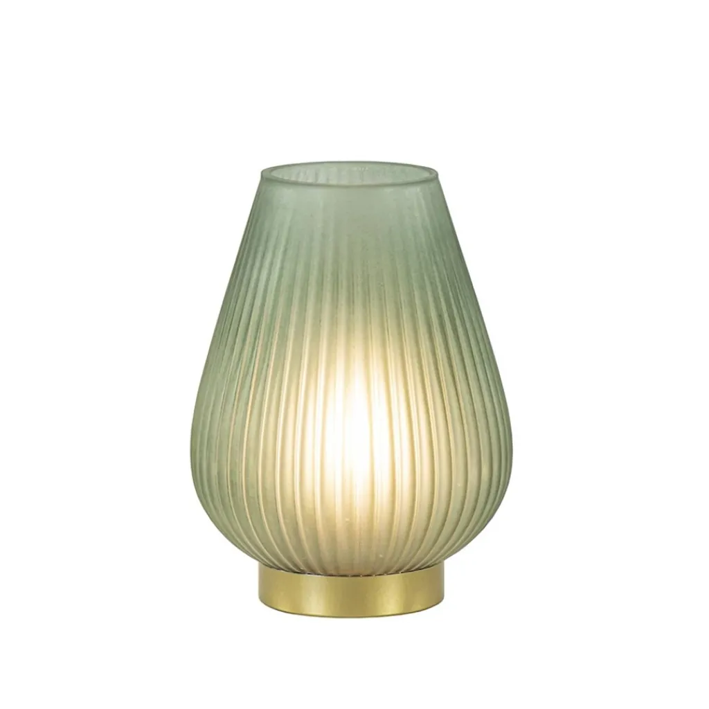 Straluma Tafellamp Tajera op batterij donker groen/goud> Tafellampen|Light and Living