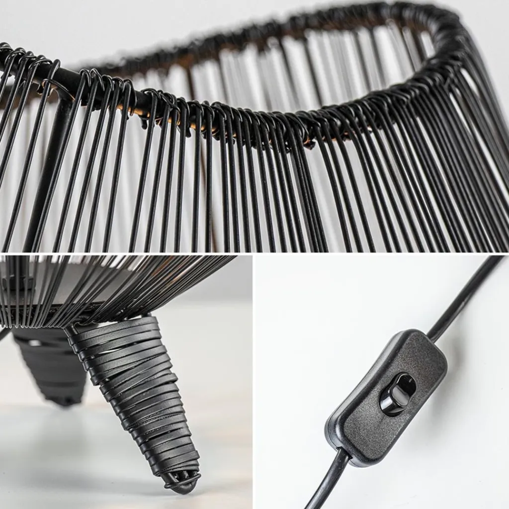 Straluma Tafellamp Yumi zwart op pootjes Light and Living> Tafellampen|Draadlampen