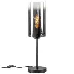 Straluma Tafellamp zwart met cilinder kap smoke gradiënt> Tafellampen|Klassieke Verlichting