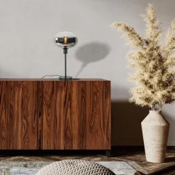 Straluma Tafellamp zwart met glazen kap smoke/helder gradient></noscript> Tafellampen|Luxe Verlichting