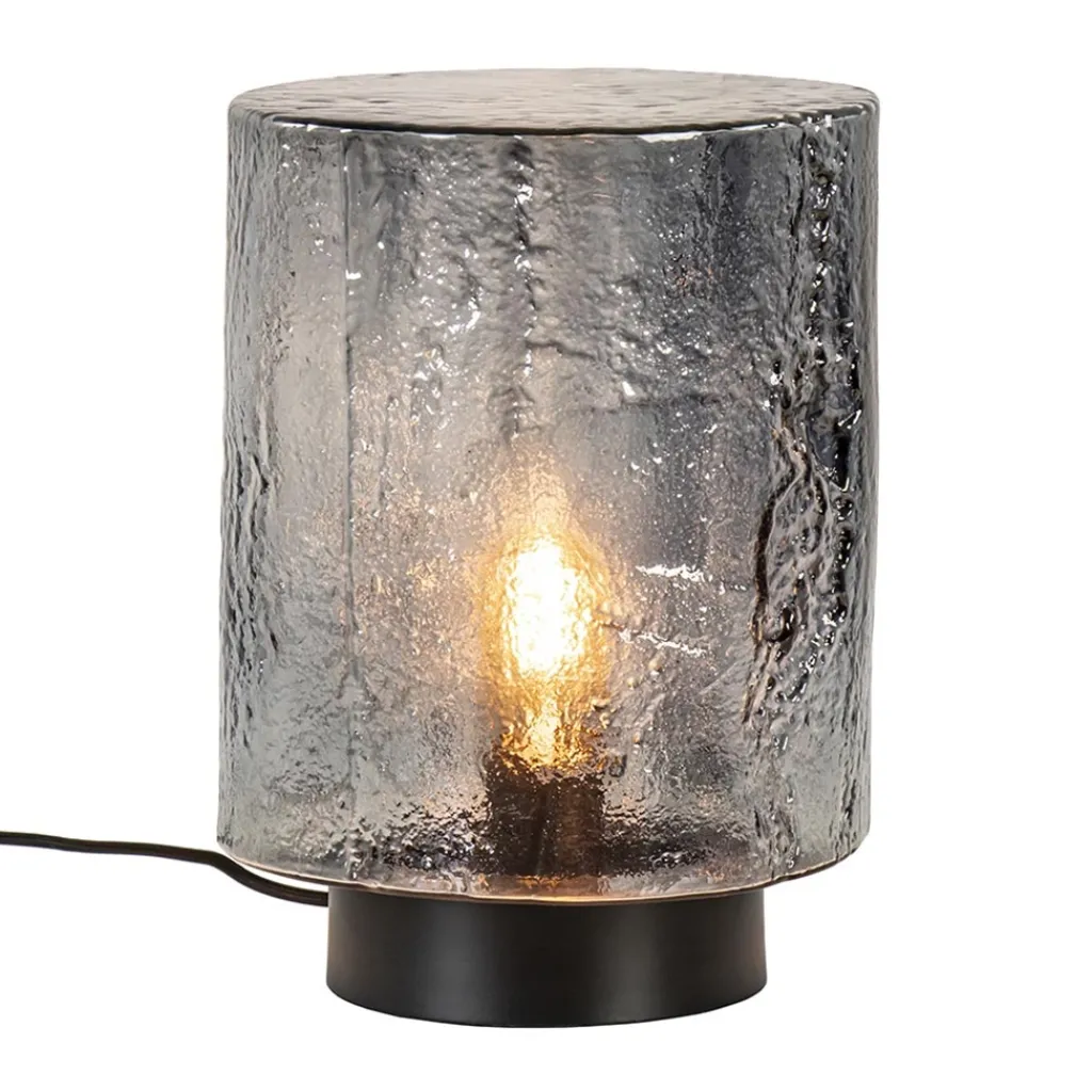 Straluma Tafellamp zwart met robuuste glazen kap> Tafellampen|Lifestyle Verlichting