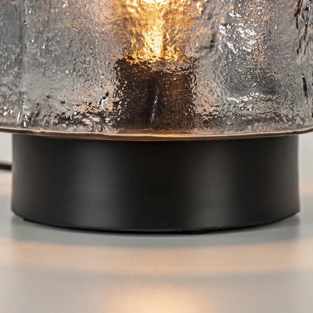 Straluma Tafellamp zwart met robuuste glazen kap> Tafellampen|Lifestyle Verlichting