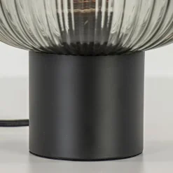 Straluma Tafellamp zwart met ronde smoke glazen kap></noscript> Tafellampen|Klassieke Verlichting