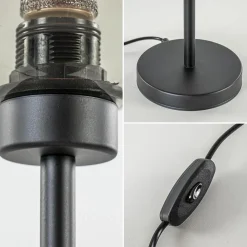 Straluma Tafellamp zwart met smoke glazen bol><noscript><img width=