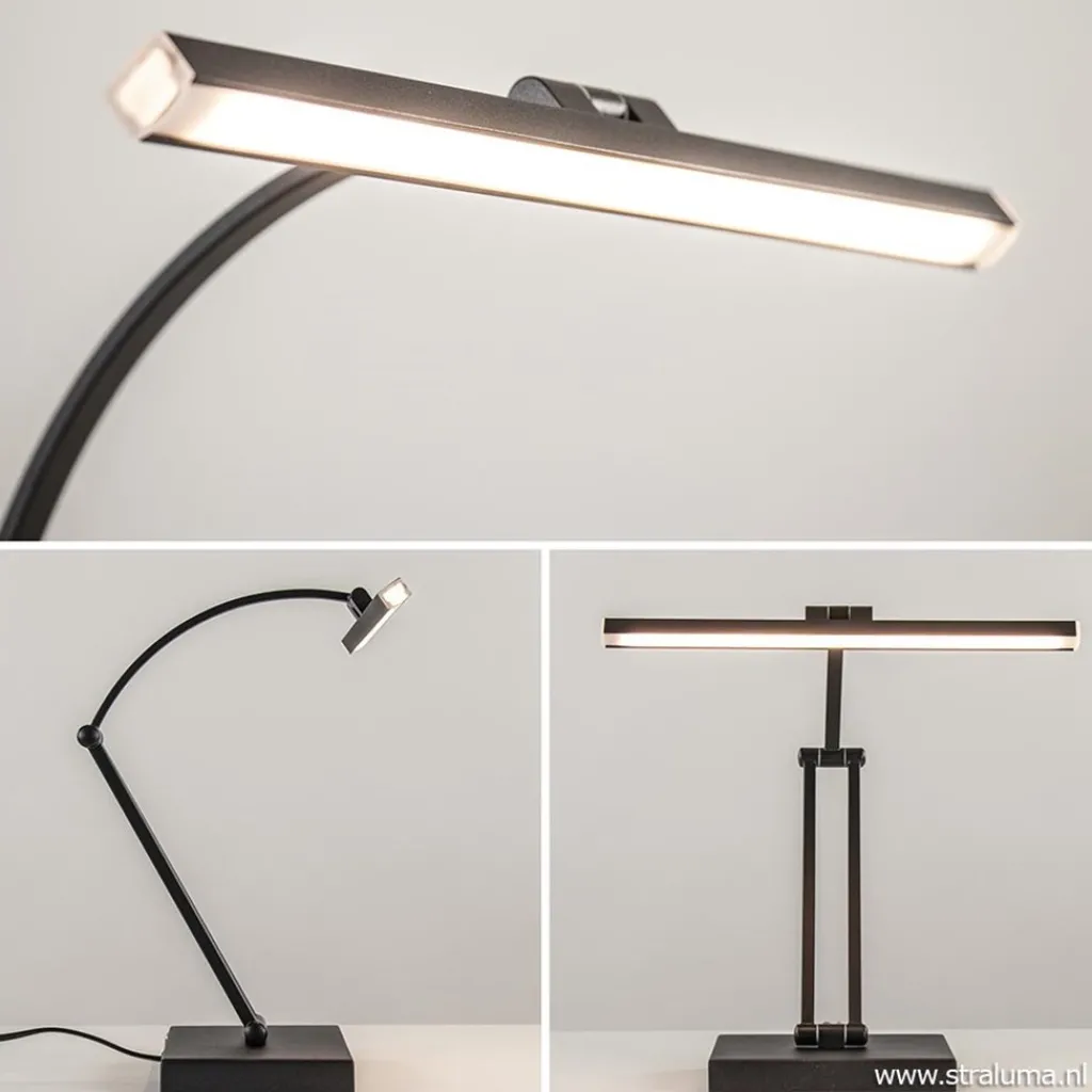 Straluma Tafellamp zwart "piano" model+touchdim.> Tafellampen|Bureaulampen