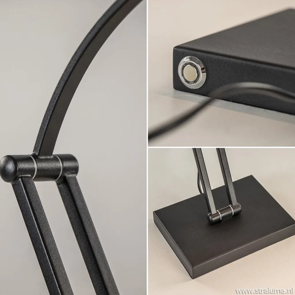 Straluma Tafellamp zwart "piano" model+touchdim.> Tafellampen|Bureaulampen