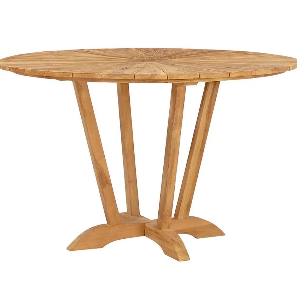 Straluma Teak houten buitentafel rond 130 cm> Eettafels