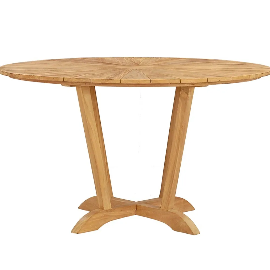 Straluma Teak houten buitentafel rond 130 cm> Eettafels