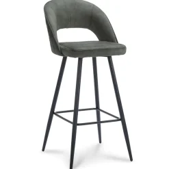 Straluma Trendy barkruk velours met zwart metalen poot> Barkrukken