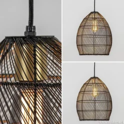Straluma Trendy draad hanglamp Meya zwart/goud><noscript><img width=
