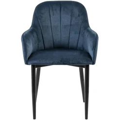 Straluma Trendy eetkamerstoel blauw met armleuning> Eetkamerstoelen