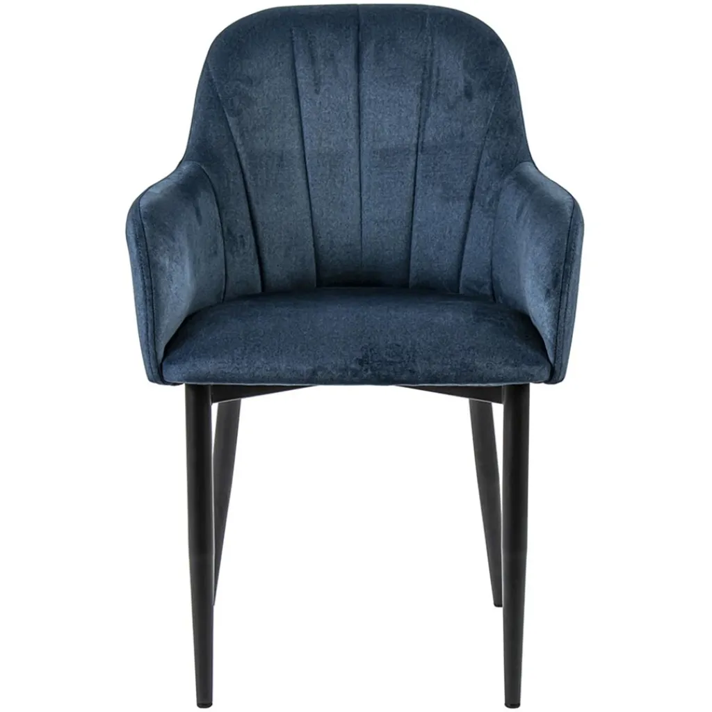 Straluma Trendy eetkamerstoel blauw met armleuning> Eetkamerstoelen