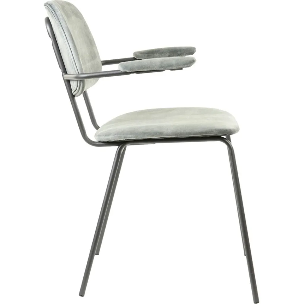 Straluma Trendy eetkamerstoel Emma velvet grijs> Light and Living|Eetkamerstoelen