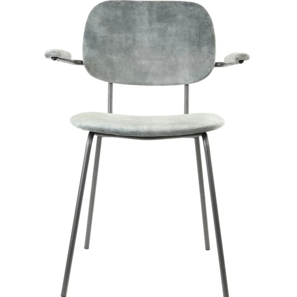 Straluma Trendy eetkamerstoel Emma velvet grijs> Light and Living|Eetkamerstoelen