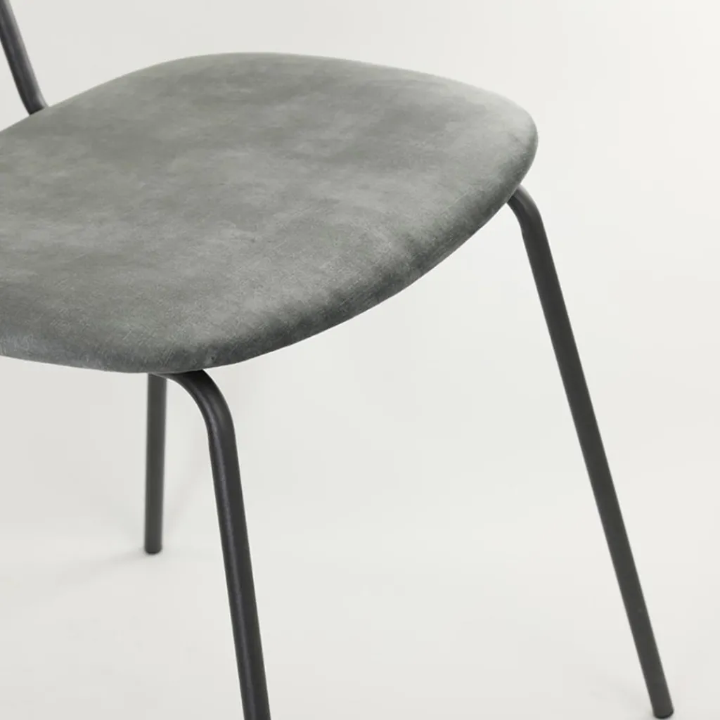 Straluma Trendy eetkamerstoel Emma velvet grijs> Light and Living|Eetkamerstoelen