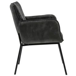 Straluma Trendy eetkamerstoel velours antraciet met armleuning><noscript><img width=