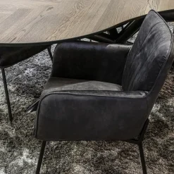 Straluma Trendy eetkamerstoel velours antraciet met armleuning><noscript><img width=