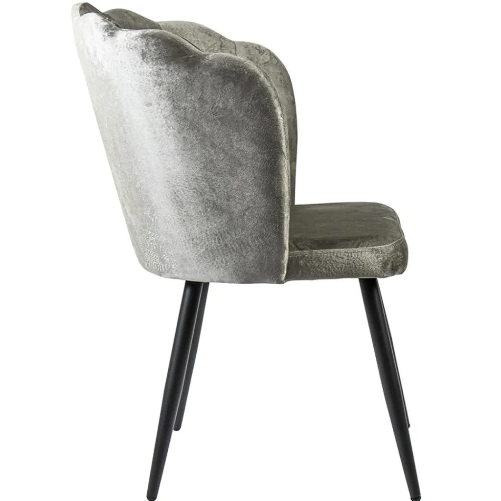 Straluma Trendy eetkamerstoel velours met zwarte poot> Eetkamerstoelen