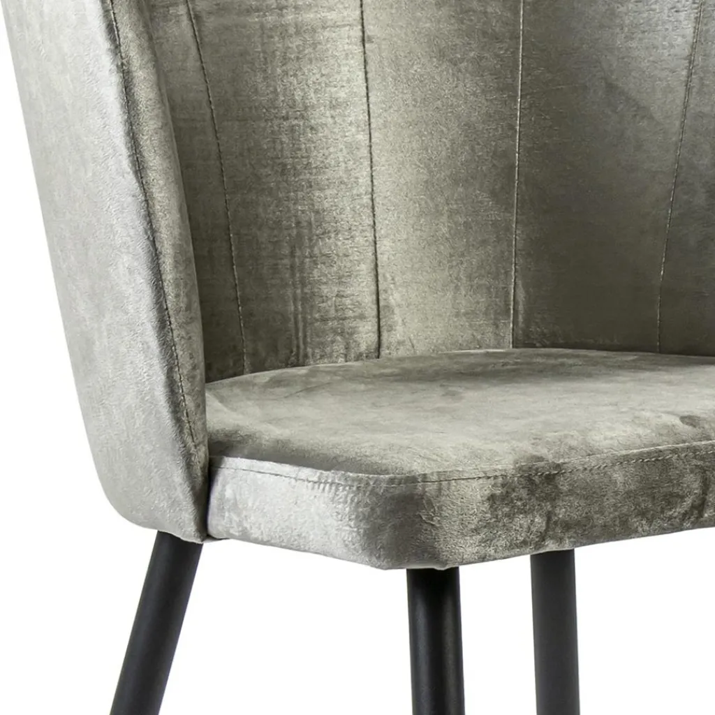 Straluma Trendy eetkamerstoel velours met zwarte poot> Eetkamerstoelen