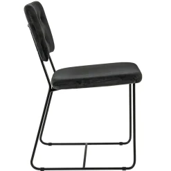 Straluma Trendy eetkamerstoel velvet grijs met metalen poot></noscript> Eetkamerstoelen