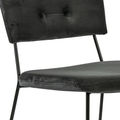 Straluma Trendy eetkamerstoel velvet grijs met metalen poot></noscript> Eetkamerstoelen