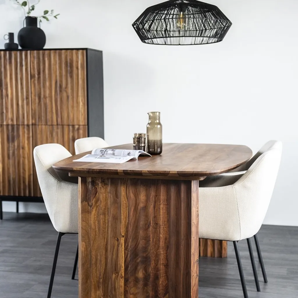 Straluma Trendy eetkamertafel Sheesham hout 240x100> Eettafels