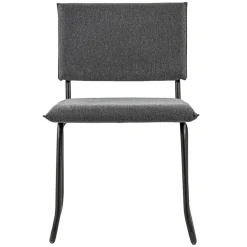 Straluma Trendy eettafelstoel grijs met gunmetal poot> Eetkamerstoelen