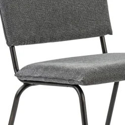 Straluma Trendy eettafelstoel grijs met gunmetal poot></noscript> Eetkamerstoelen
