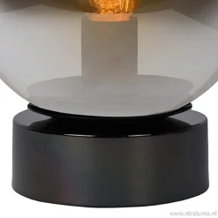 Straluma Trendy glazen tafellamp smokey></noscript> Slaapkamerlampen|Halverlichting