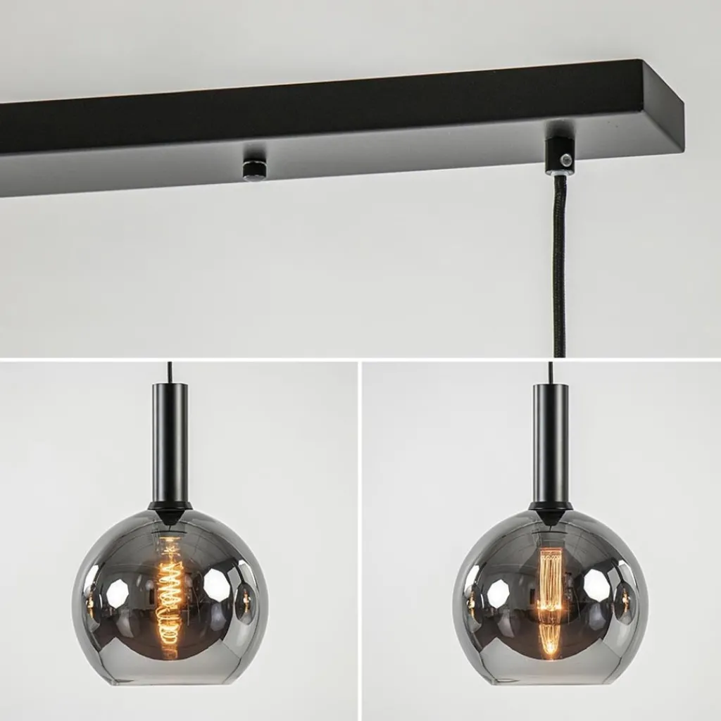 Straluma Trendy hanglamp met smoke/titanium glazen bollen> Eettafellampen|Pendel Lampen