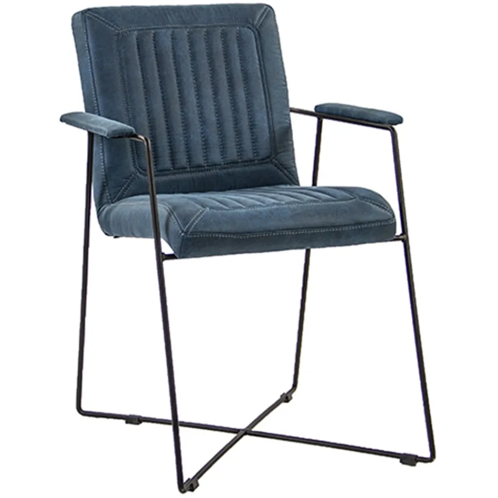 Straluma Trendy moderne eetkamerstoel metaal/stof> Eetkamerstoelen