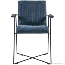 Straluma Trendy moderne eetkamerstoel metaal/stof> Eetkamerstoelen