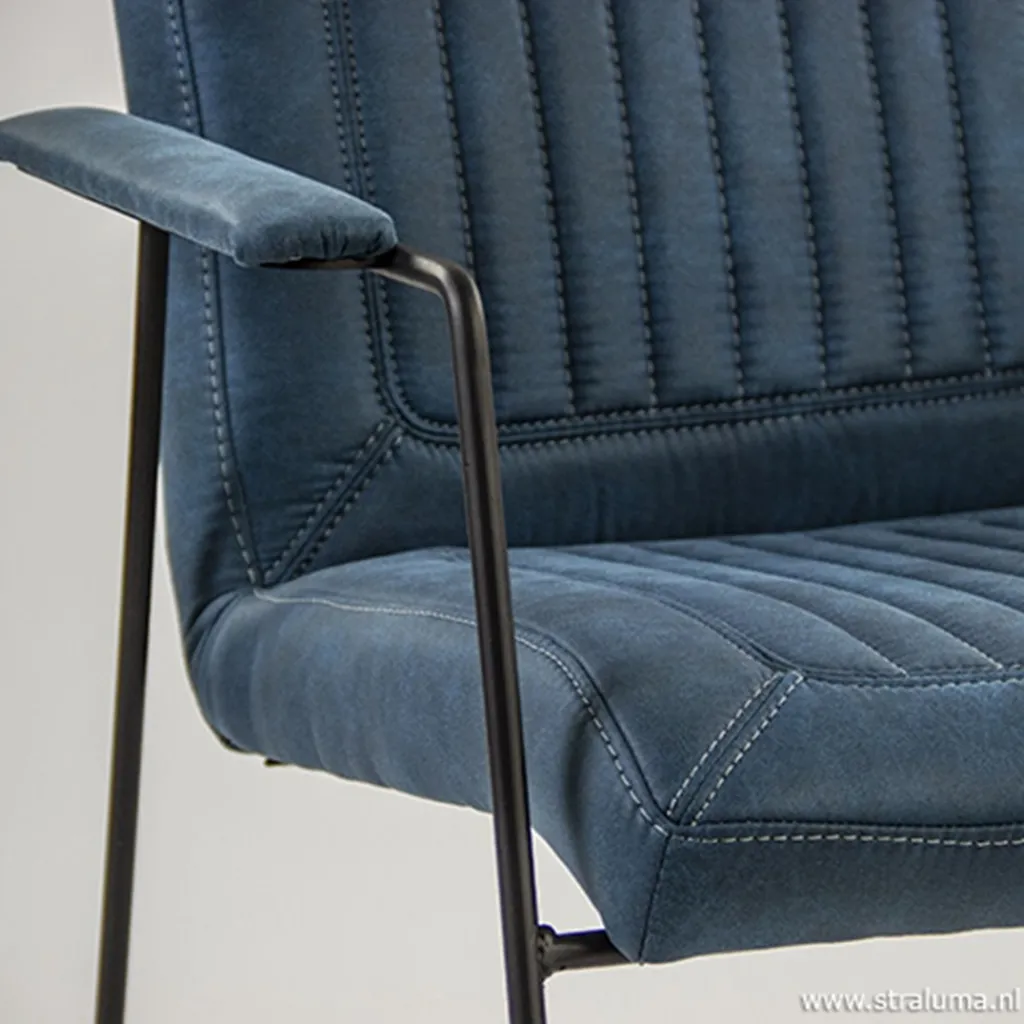 Straluma Trendy moderne eetkamerstoel metaal/stof> Eetkamerstoelen