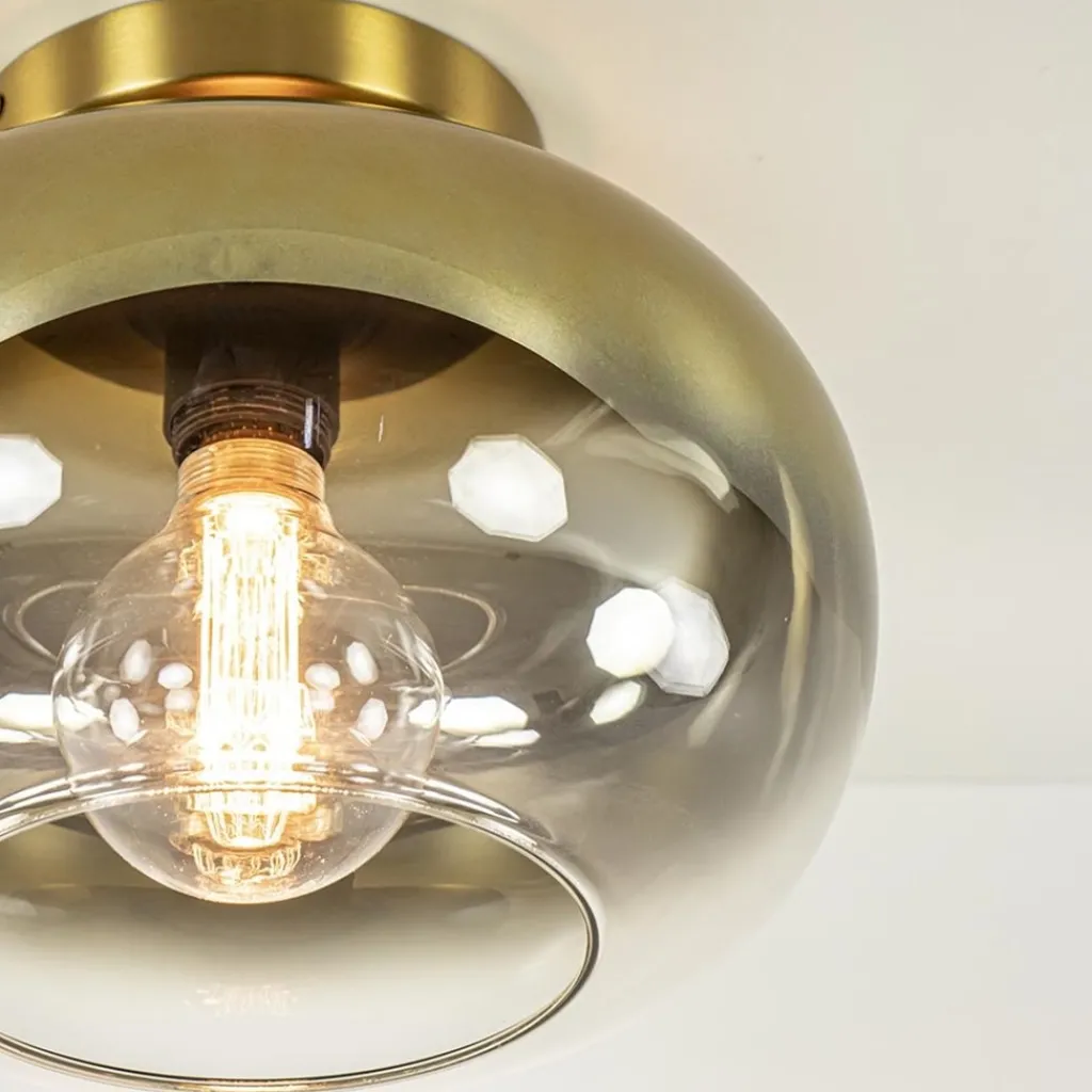 Straluma Trendy plafondlamp goud met goud gradiënt glas> Plafondlampen|Retro Verlichting