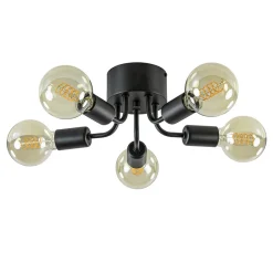 Straluma Trendy plafondlamp mat zwart exclusief lichtbron> Halverlichting|Plafondlampen