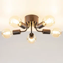 Straluma Trendy plafondlamp mat zwart exclusief lichtbron> Halverlichting|Plafondlampen