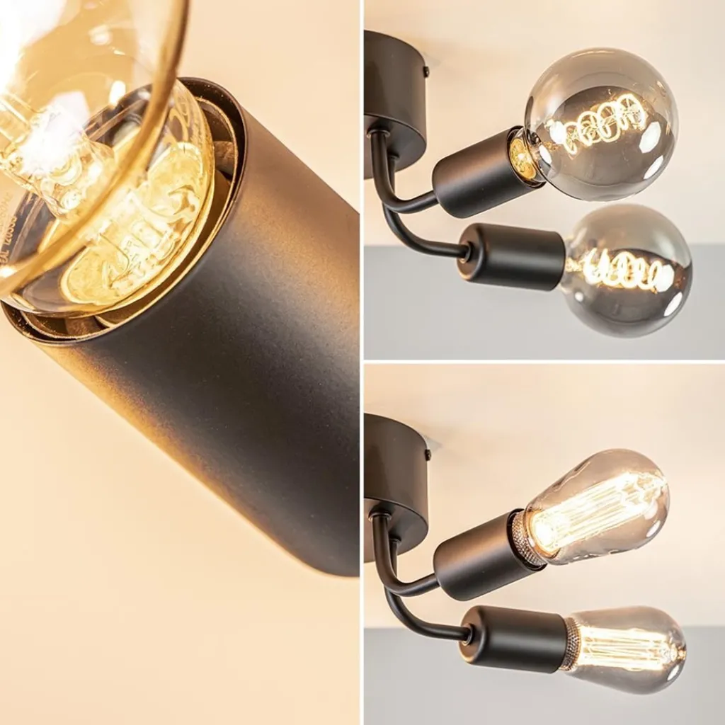 Straluma Trendy plafondlamp mat zwart exclusief lichtbron> Halverlichting|Plafondlampen