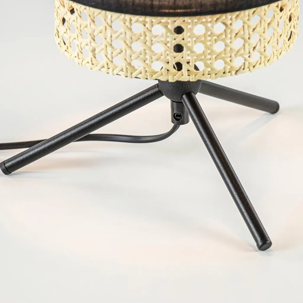 Straluma Trendy tafellamp driepoot zwart met webbing> Tafellampen|Driepoot lampen