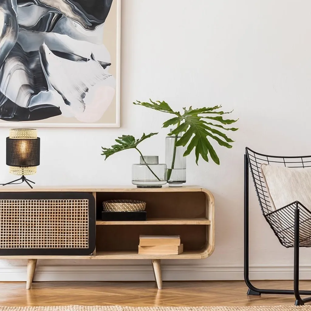 Straluma Trendy tafellamp driepoot zwart met webbing> Tafellampen|Driepoot lampen