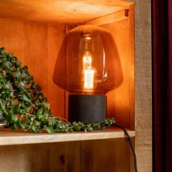 Straluma Trendy tafellamp met smokey glas></noscript> Woonkamerlampen|Slaapkamerlampen