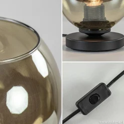 Straluma Trendy tafellamp met smoke glazen kap></noscript> Tafellampen|Industriële Verlichting