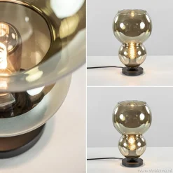 Straluma Trendy tafellamp met smoke glazen kap></noscript> Tafellampen|Industriële Verlichting