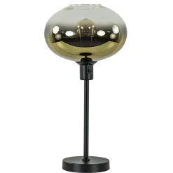 Straluma Trendy tafellamp zwart met glazen kap helder/goud> Tafellampen|Luxe Verlichting