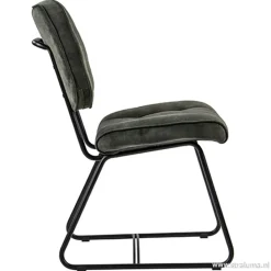 Straluma Velourse eetkamerstoel met zwarte poten></noscript> Eetkamerstoelen