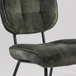 Straluma Velourse eetkamerstoel met zwarte poten></noscript> Eetkamerstoelen