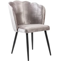 Straluma Velvet roze eetkamerstoel met zwart metalen pootjes> Eetkamerstoelen