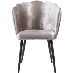 Straluma Velvet roze eetkamerstoel met zwart metalen pootjes> Eetkamerstoelen