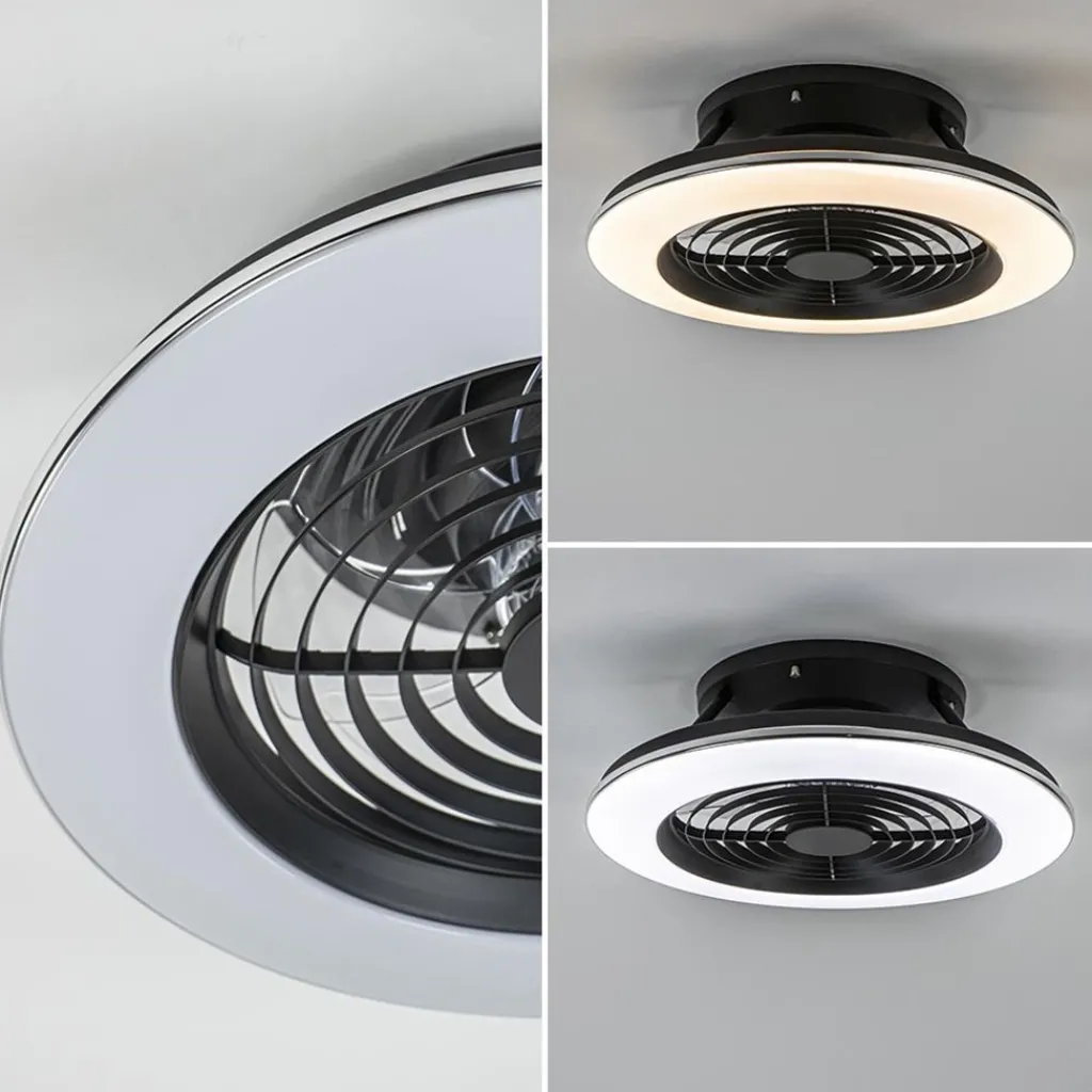 Straluma Ventilator Alisio Mini zwart met remote> Plafondlampen|Plafondventilatoren met lamp