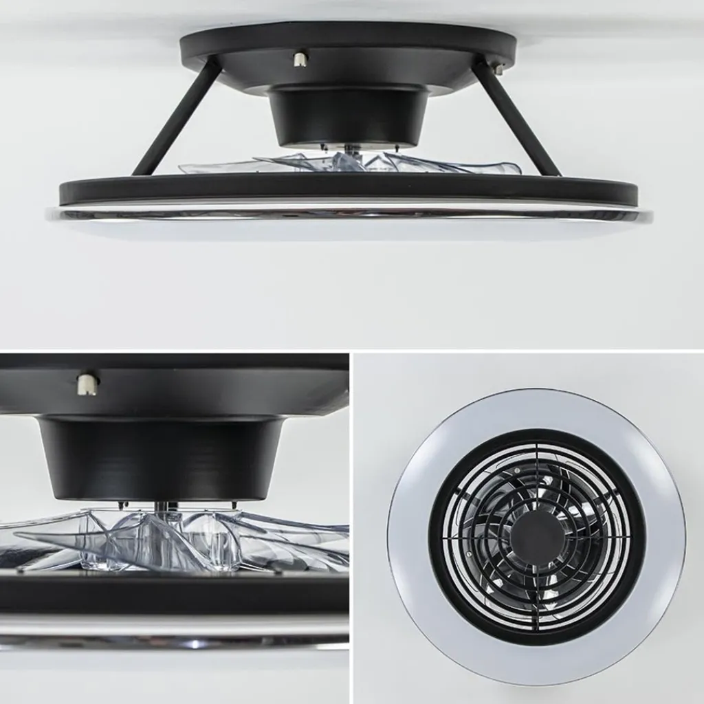 Straluma Ventilator Alisio Mini zwart met remote> Plafondlampen|Plafondventilatoren met lamp