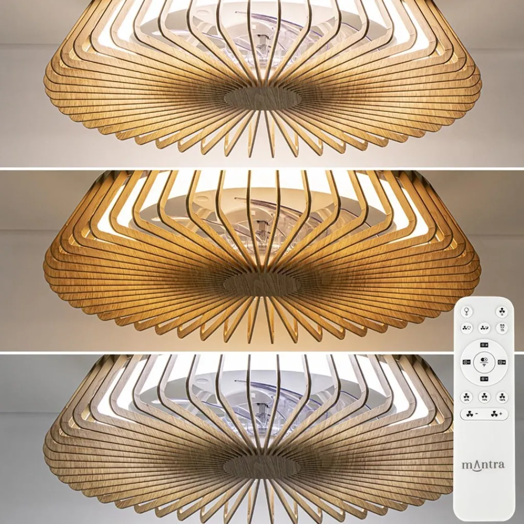 Straluma Ventilator Himalaya Mini hout remote cct> Plafondlampen|Plafondventilatoren met lamp